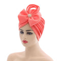 HZM-50152 Multiple Colour African Style Head Wrap Turban Hats Fashion Flower Knot Women Muslim Hat for Women
