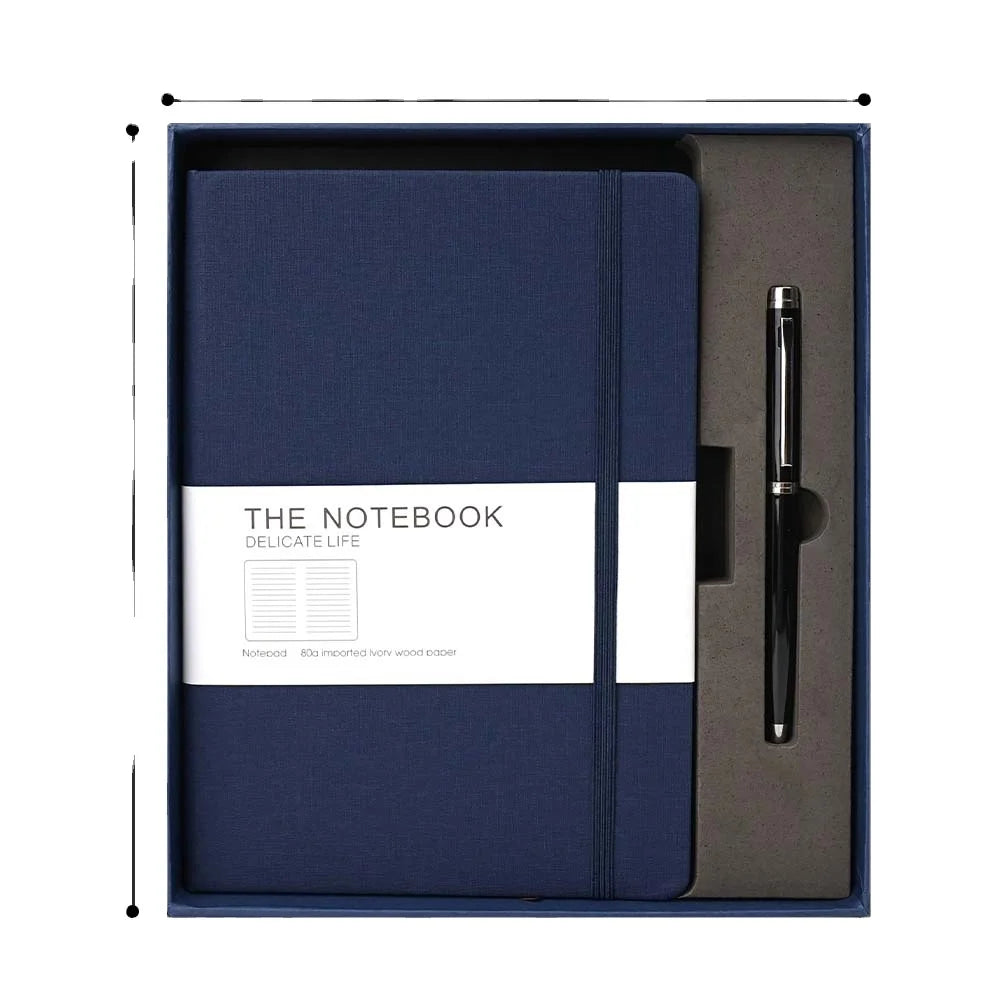 Custom Logo Daily Planner Leather Agenda Journal Diary Notebook Gift Set Box Notebook With Pen and Bottles in Bulks