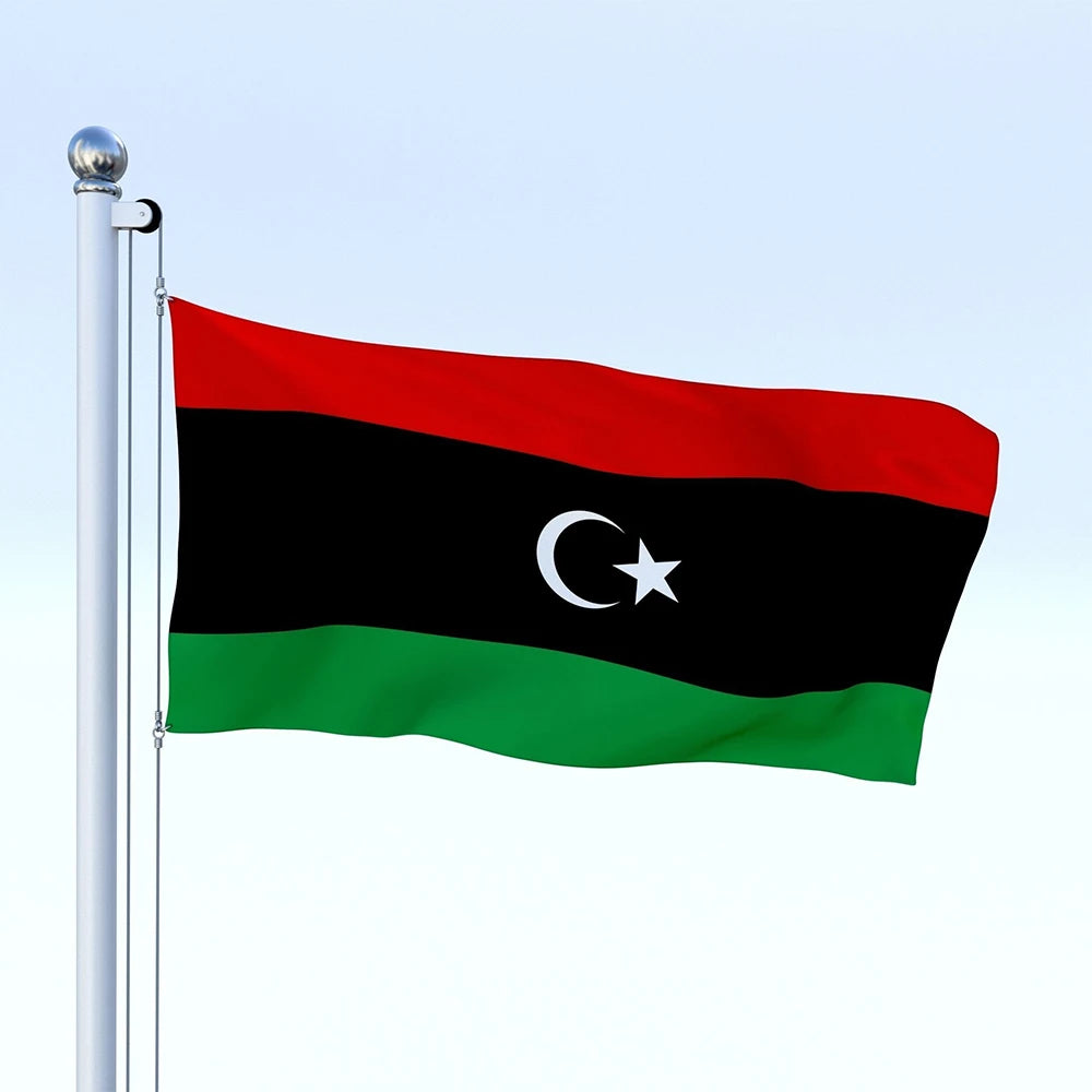 Wholesale Fast Shipping Customized Logo 100% Polyester Flags 3x5ft State of Libya All Country Flag