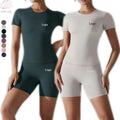 Custom Women Lightweight Soft Shorts Women Yoga Gym 2 Piece Yoga Sets Quick Drying Outdoor Yoga Suit