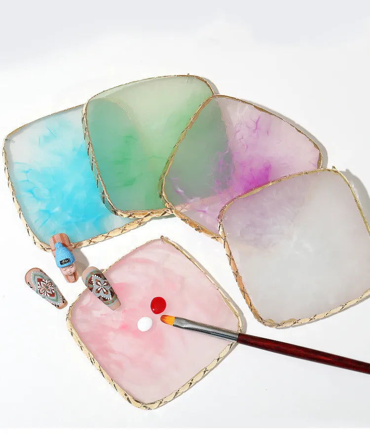 Square Resin Nail Art Palette for Gel Nail Polish Colorful Supply for Nail Beauty
