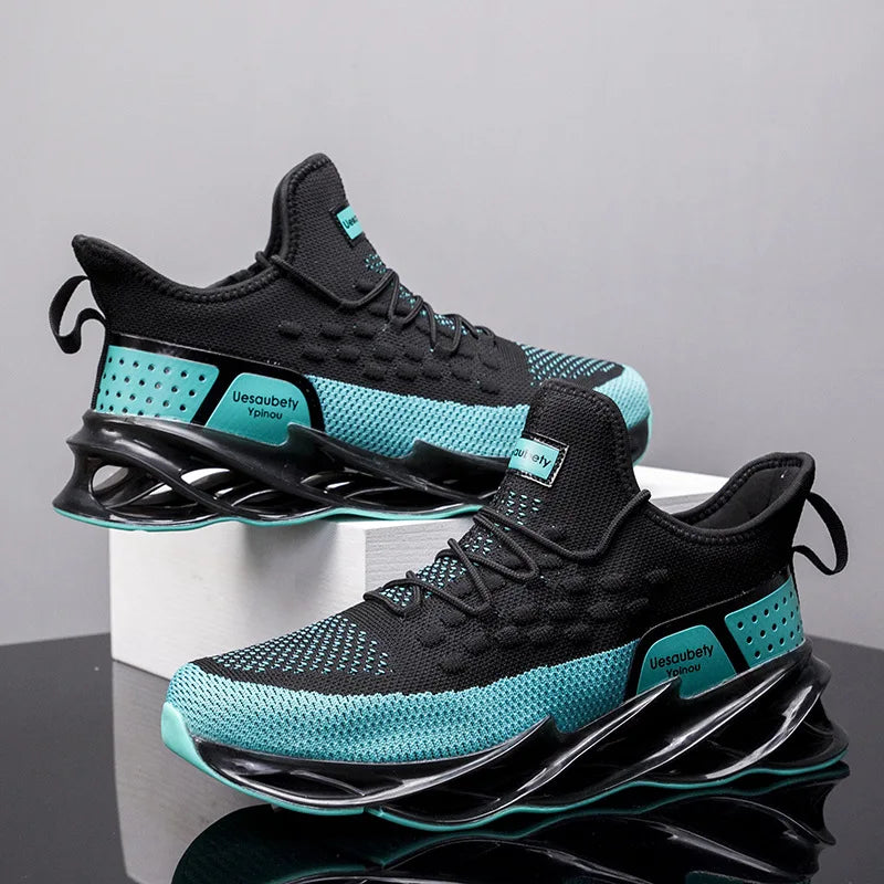 New Hot Men's Jogging Style Sneakers Lightweight Breathable Fly Woven Shoes