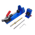 Portable Blue Pocket Hole Jig Kit for Woodworking Industrial DIY Grade Aluminum Position Locator Drill Guider