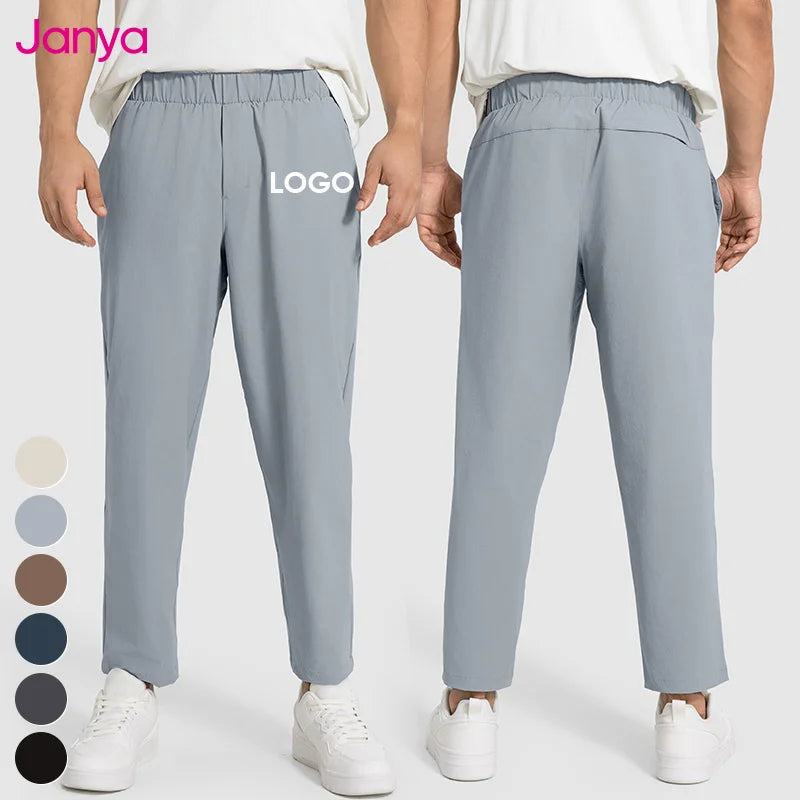 Janya 2026 Custom Logo Men's Comfort Soft Casual Outdoor Streetwear Sports Baggy Track Pants Trousers Joggers Sweat Pant for Men
