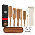 Hot Selling 4-Piece 8-Piece Custom Logo Natural Teak Acacia Wooden Spurtle Set Kitchen Utensils for Cooking 's Top Pick