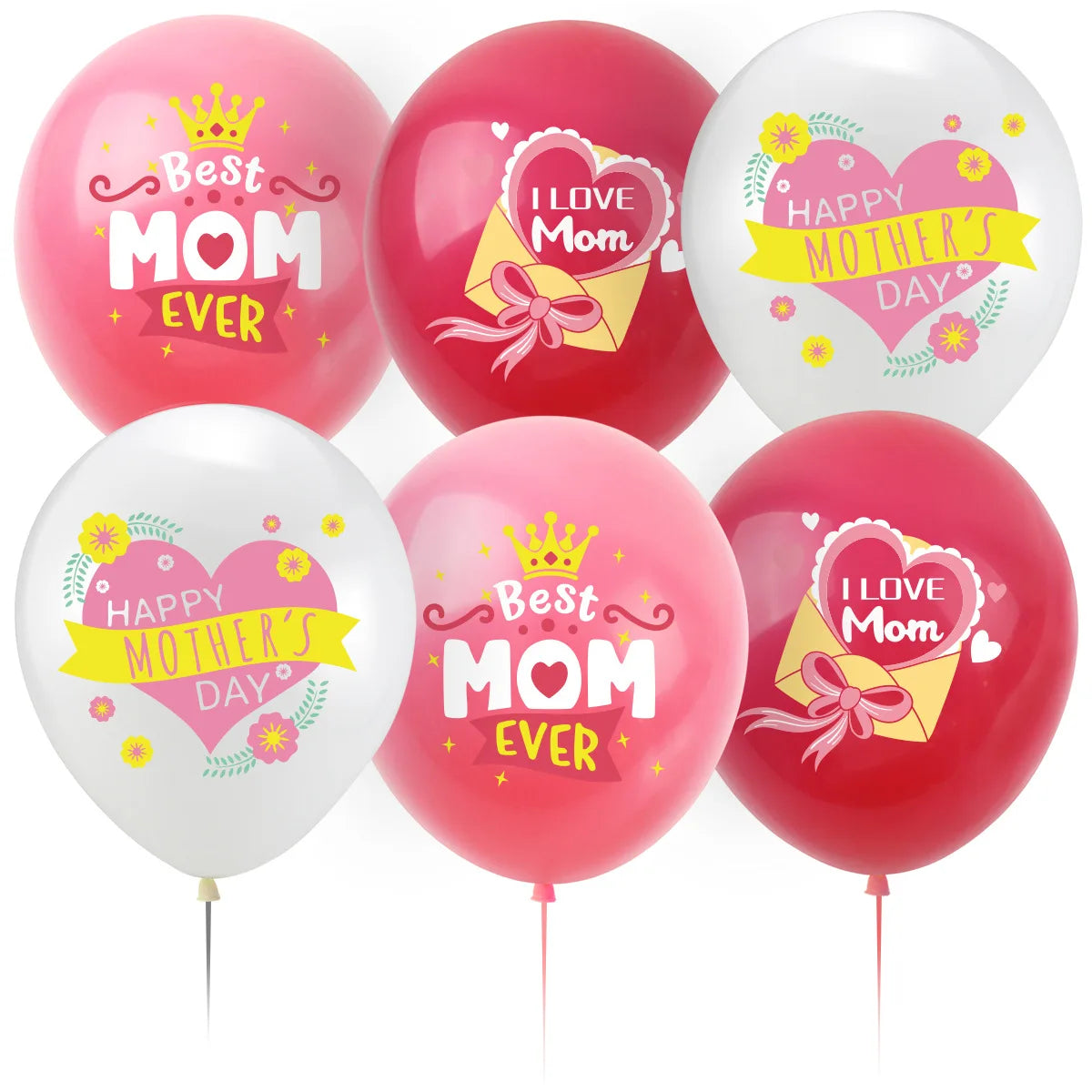 12-Inch Happy Mother's Day Latex Balloons Best Mom Ever Thanks Giving Party Decorations I Love You X0298 Birthday Supplies
