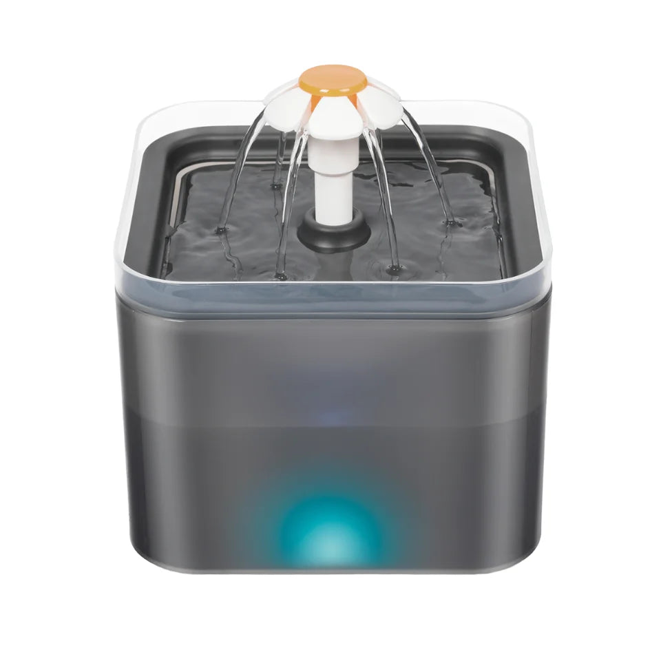 2L Ultra-Quiet USB Powered Electric Cat Water Fountain LED Light Pet Bowl Portable Plastic Material Water Fountain for Cats MegaBDM