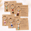 Gift for New Beginnings Natural Crystals Keychain  Stainless Steel Anxiety Relief Healing Stones Key Ring