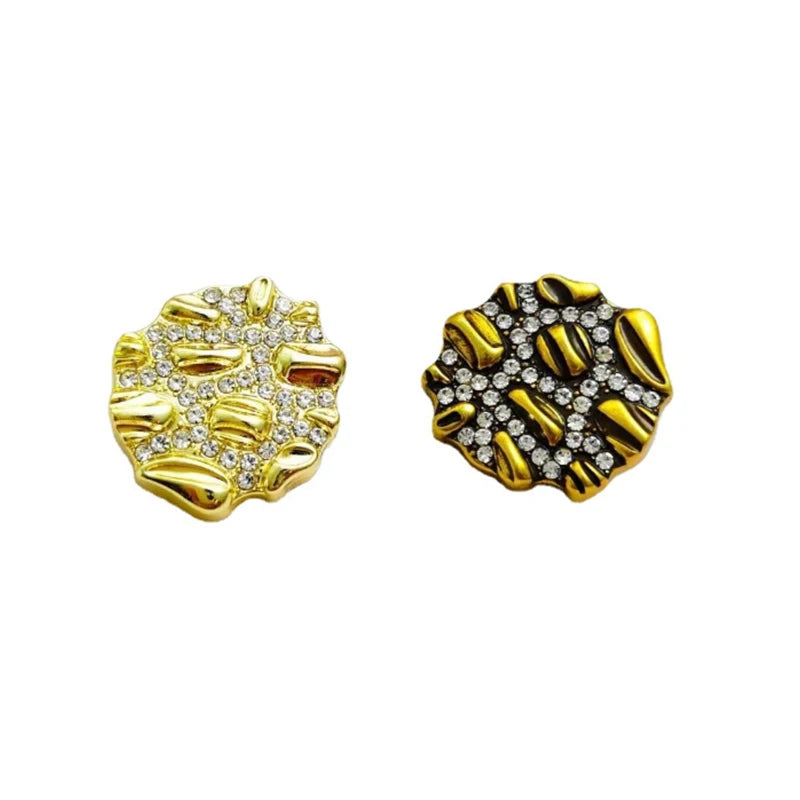 Custom Alloy Rhinestones Combination Vintage Style Round Sewing on Button Hair Accessories Bag Decoration Garment Shank Buttons