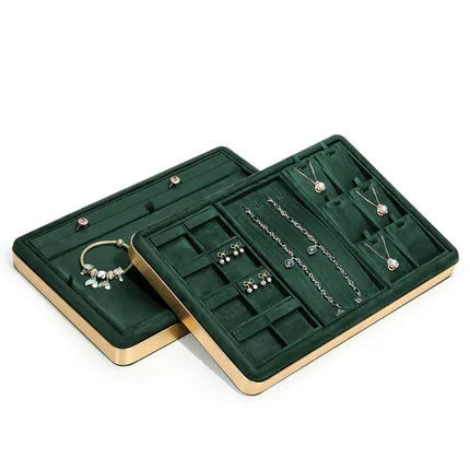 Fancy Decorative Gemstone Display Stand Metal Jewelry Display Tray for Diamond Earrings Pendant Bracelet Ring