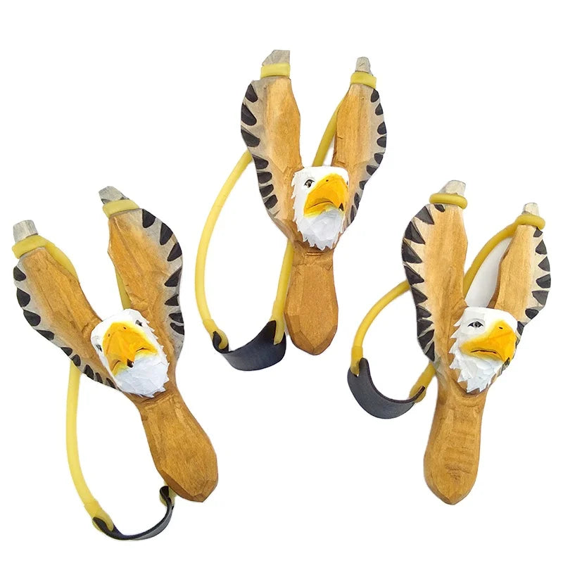 Animal Slingshot Hand Carved Painted Wood Sling Shot Toys Wooden Slingshot
