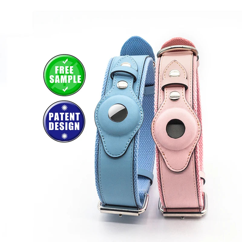 Environmental Friendly Personalize Soft Webbing Lined With Pet Dog Collar PU Leather