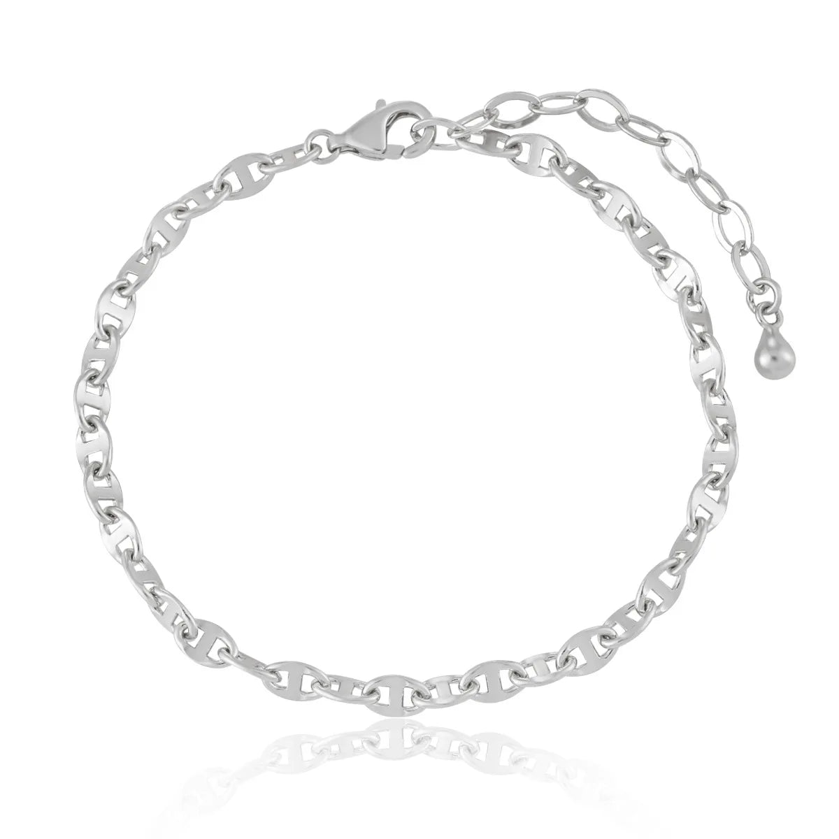 DEYIN Fashion 925 Sterling Silver Women Pig Nose Link Gold Coffee Bean Chain 18k Gold Plated Silver 925 Bracelet Chain