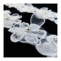 Hot Selling Double Layer Milk Silk Wedding Dress Skirt Pearl Lace Embroidery Edge Flower DZ12 Lace Accessories Clothing