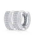 Fine Jewelry 925 Sterling Silver D Color VVS 2 Row Moissanite Diamond Wide Huggie Hoop Earrings for Women