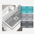 Hot Kitchen Sink Protector Mat Pad Set Silicone Sink Mat Sink Divider Protector Silicone Kitchen Mat