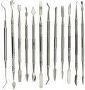 12-Piece Set Double-Ended Dental Modeling Wax Carver Knife Polymer Pottery Clay Carving Tool Dental Jewelry Tools Equipment
