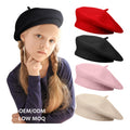 70 Colors Stock Custom Berets for Women Red Wool Boina Custom Logo Embroidered Wool Berets Hats for Girls French Beret Hats