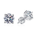In Stock Women Fine Jewelry 0.5-2CT D Color Brilliant Round Cut Lab Created Diamond 925 Sterling Silver Moissanite Stud Earrings