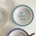 Solhui Round Checkerboard Home Ceramic Plates and Dishes