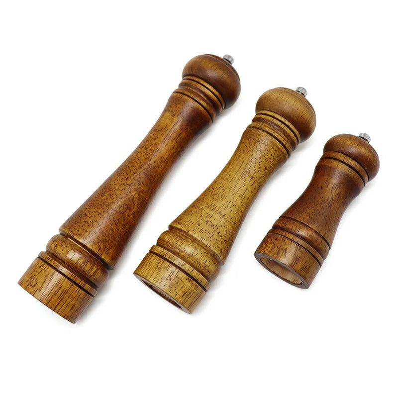 Adjustable Durable Wooden Salt Shaker and Pepper Grinder Set Ceramic Mill with Custom Logo Packaged in Box