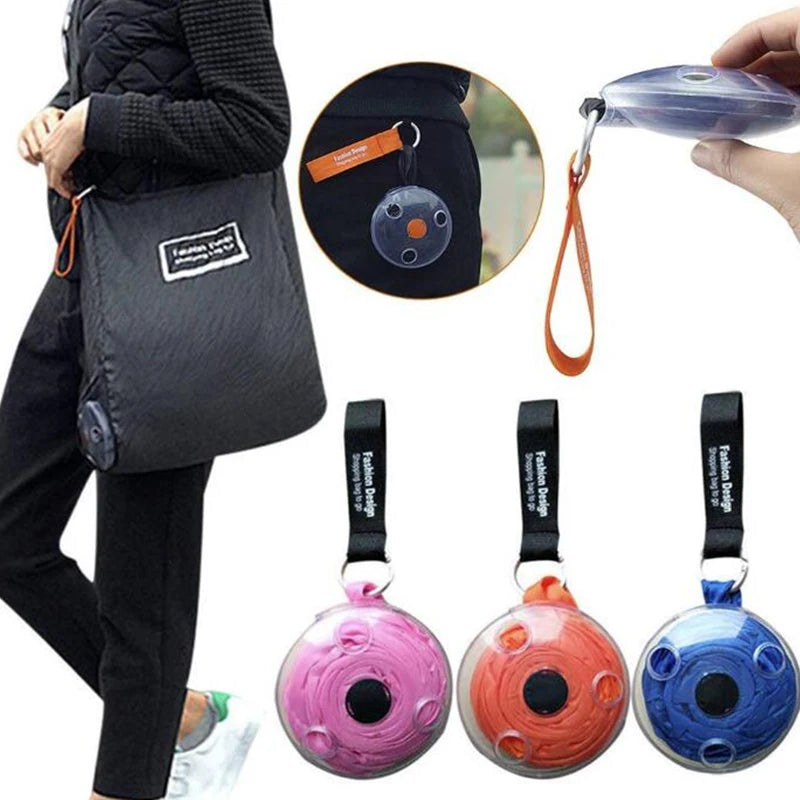 Epsilon Eco-friendly magic mini reusable nylon foldable folding shopping bag to roll up in small case