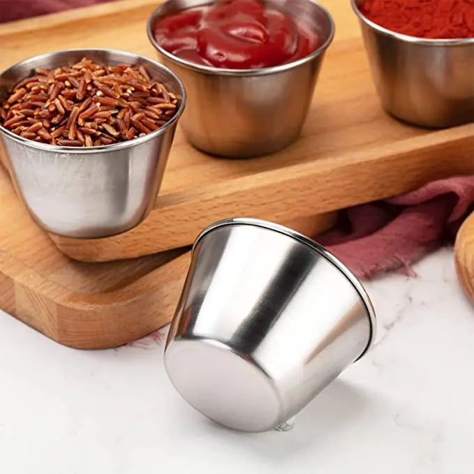 Wholesale SS304 Eco-Friendly Condiment Ketchup Individual Dipping Dishes 1.5oz Sauce Cups