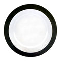 Wholesale Simple Clear with Thick Gold Black Rim Glass Charger Plate Wedding 13 Inch Round Glass Plates.