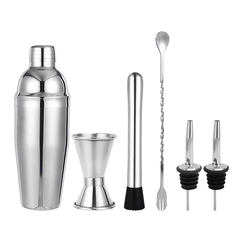 Hot Selling Stainless Steel Mixture Accessories Single Wall 6-pcs Mixing Cup Shaker Margarita Mixer Drink Shaker