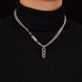 New Simple Double Layer Stainless Steel Silver Plated Link Chain Necklace Men Punk Jewelry Titanium Steel Necklace Gift