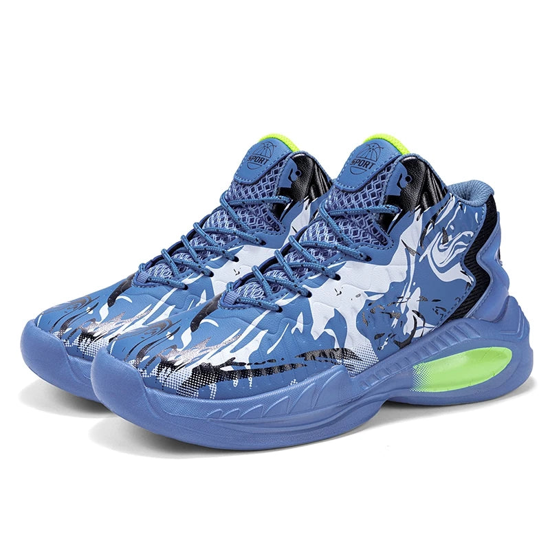 Basketball Shoes Simple Fashionable High-Top Sneakers Outdoor Breathable Non-Slip Athletic Fashion Comfortable Sport Shoes
