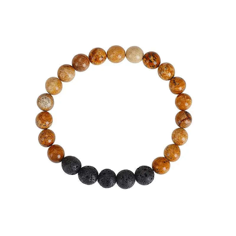 Lava Volcanic Stone Natural Picture Beads Bracelet for Girls S285