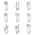 New Design Surgical Steel Stars Love Cross Geometry Non-Piercing Nose Rings Trendy Nose Cuffs for Weddings and Gifts