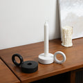 Custom Minimalist Ceramic Candle Holder Black and White Matte Candlestick Porcelain Wholesales Candle Jars for Home Decor