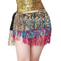 Women's Performance Wear Belly Dance Hips Scarf with Sequins and Tassels Indian Dance Costumes Belt Scarf