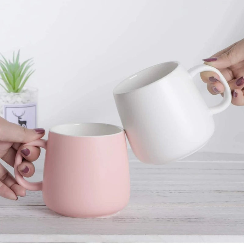 New Products 2025 Unique 450ml White Ceramic Coffee Mug Custom European Style Milk Tea Cup for Gifts