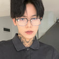 Jiuling Eyewear 2023 Fashion Oversized Semi square Frame Spectacles Gafas Double Bridge Frog Optical Eyeglasses for Men