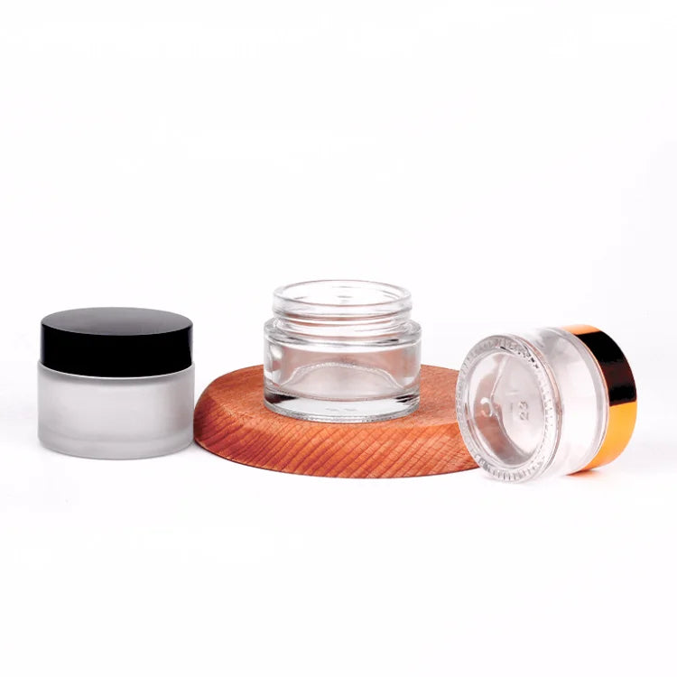 Hot Sale Skin Care Transparent Frosted Glass Jars 20g 30g 50g Empty Cosmetic Packaging Face Cream Jars