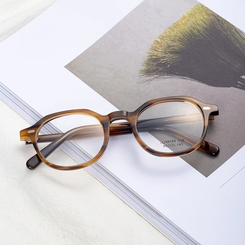 Pinhui Fashion Unisex Optical Spectacle Eyeglasses Frames Italy Design Mazzucchell Acetate Diamond Face Shape for Men Women