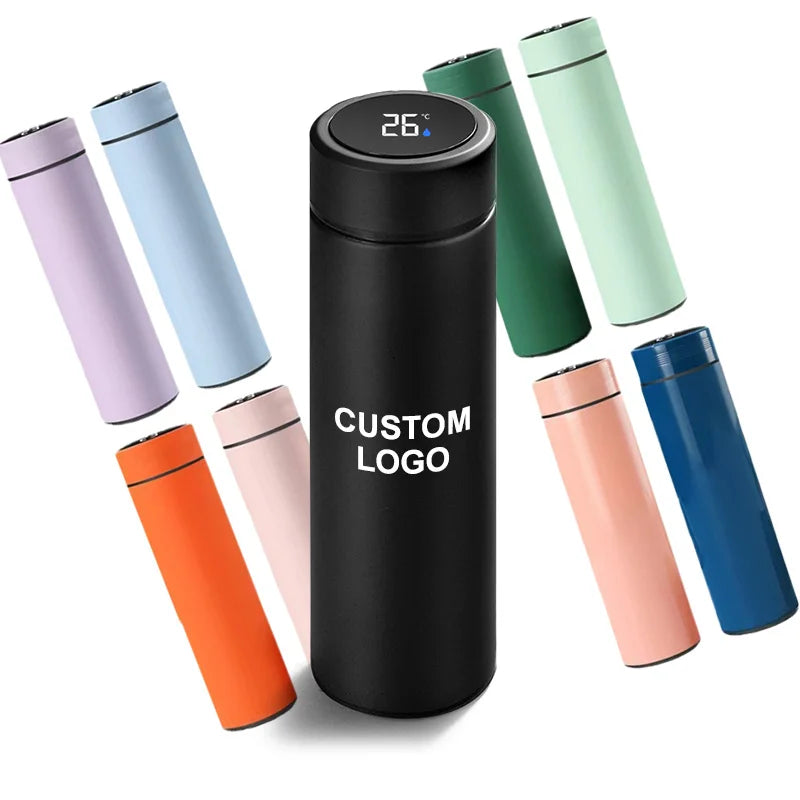 304 Stainless Steel Smart Water Bottle 500ml LED Thermos Temperature Display Thermal Flask Intelligent Temperature Water Cup
