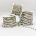 SINRONG Motif Rhinestone Cup Chain Strass Roll Trim with Glass Beads Wholesale Sew-On Decor for Shoes and Bags