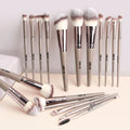 MAANGE 18pcs Delicate Cosmetic Brushes pink champagne Black Plastic Handle Powder Foundation Eye Shadow Makeup Brush Set