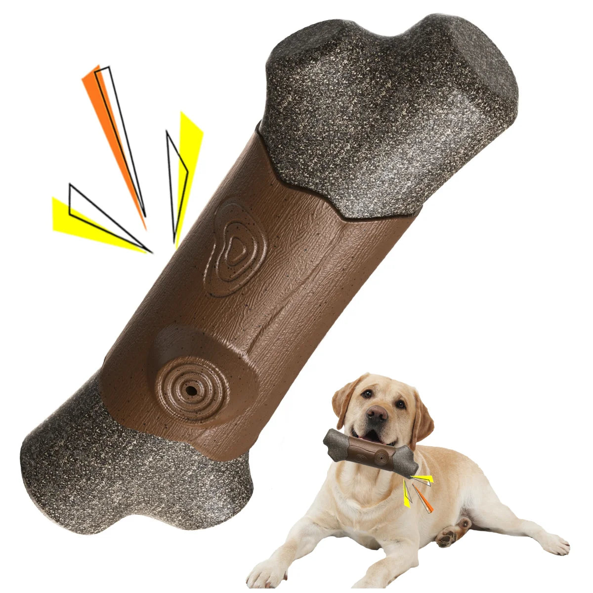 Indestructible Nylon Dog Chew Toy Squeaky Feature Robust Branch for Training Teeth Cleaning Aggressive Chewers Made Durable