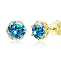 925 Sterling Silver 1CT+1CT Colored Moissanite Earrings Pink Yellow Blue Earrings Moissanite Jewelry