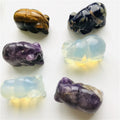 Wholesale Natural Crystal Carving Animal Folk Crafts White Opal Amethyst Crystal Bears for Gifts