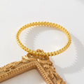 QUSEDINY Luxury Women's 18K Gold Plated Bullet Rivet Durable Waterproof Copper Fashion Bangle with Personalized Design