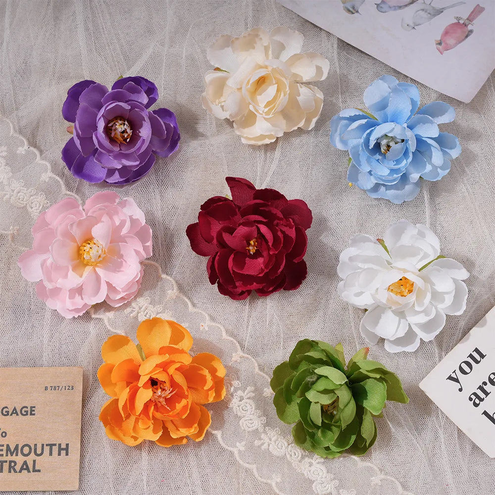 Artificial Flowers Camellia Single Flower Head for Wedding Decoration Artificial Flowers