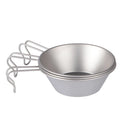 Silver Titanium Ultralight Camping Bowl with Fix Handle 260ml Capacity 36g Weight for Outdoor Use