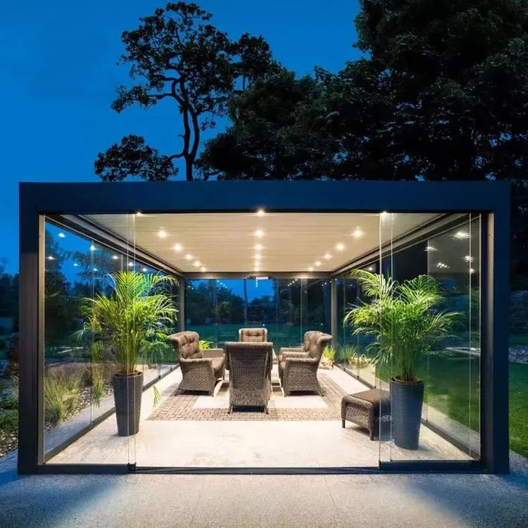 Best Wholesale Motorized Aluminium Frame Gazebo Louvered Pergola Roof System Remote Control Pavilion Retractable Roof Pergolas