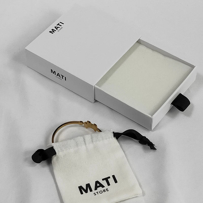 Coated Paper White Hard Cardboard 'Jewlery' Box With Pouch